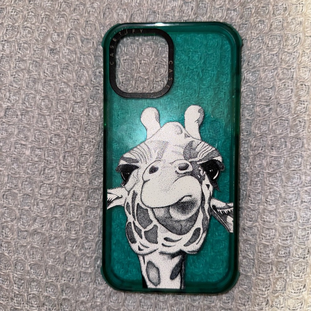 Casetify Teal and Black Giraffe Phone Case